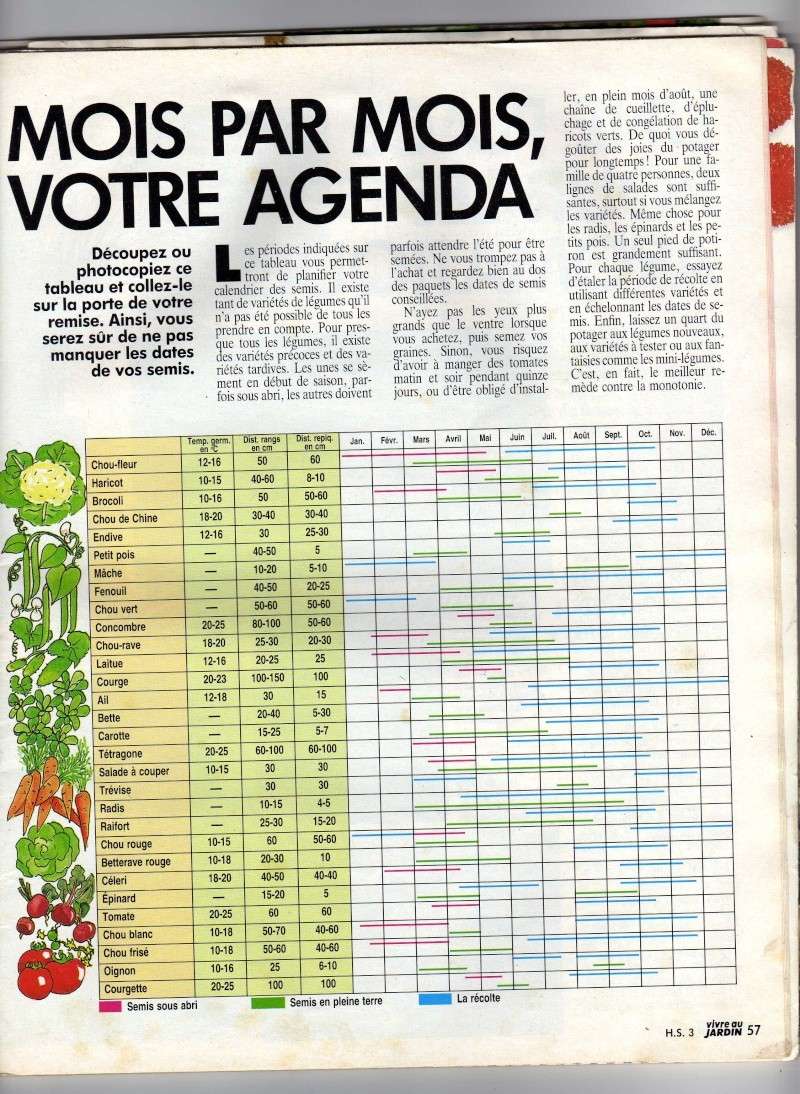 CALENDRIER DES SEMIS