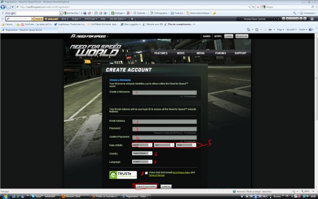 comment s'inscrire a need for speed world