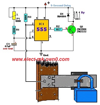 Touch Alarm Circuit Diagram - Enlarge This Imagered   uce This Image Click To See Fullsize - Touch Alarm Circuit Diagram